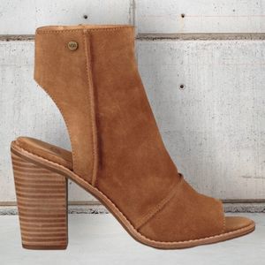 UGG Suede Peep Toe Booties Size 7.5 New without Tags